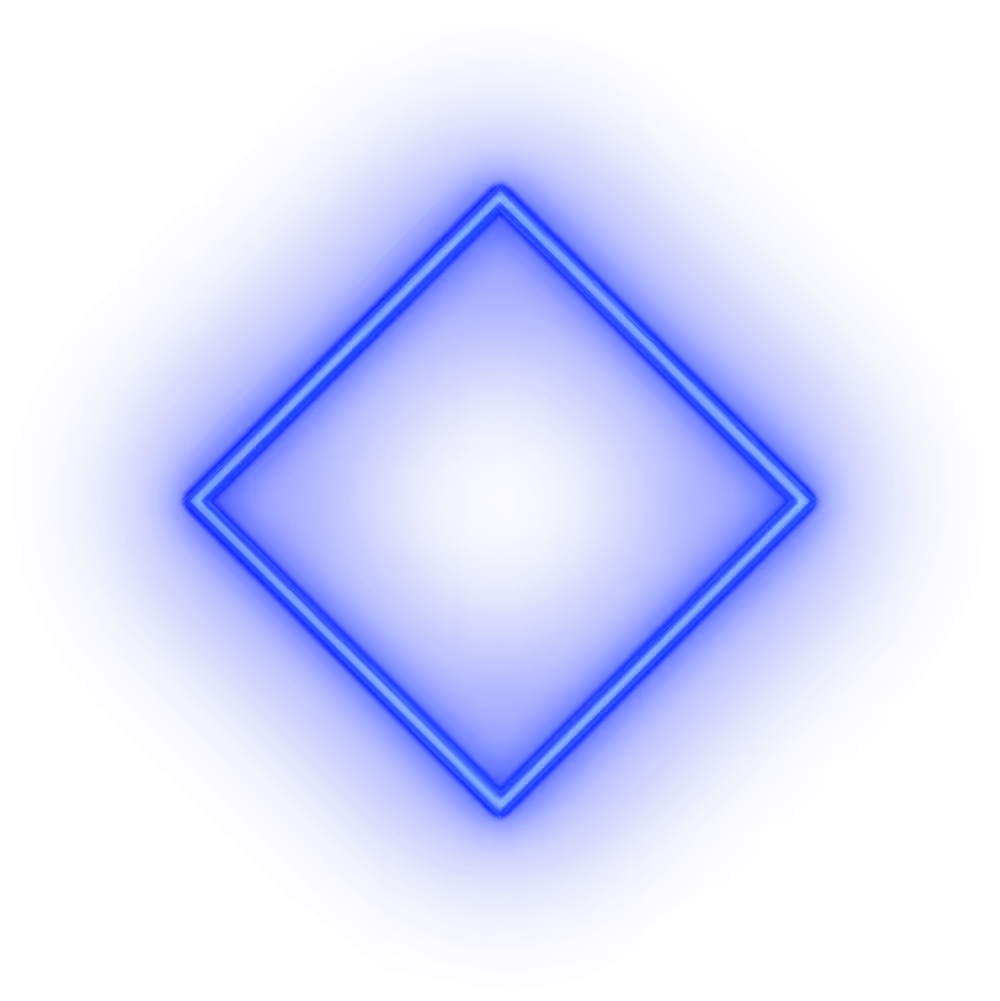 Blue neon square